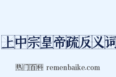 上中宗皇帝疏反义词是什么意思的图片